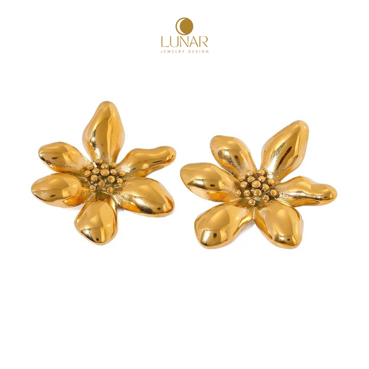 Lunar Golden Blossom Earrings