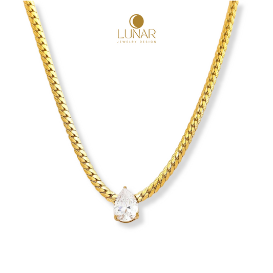 Lunar Golden Dewdrop Necklace