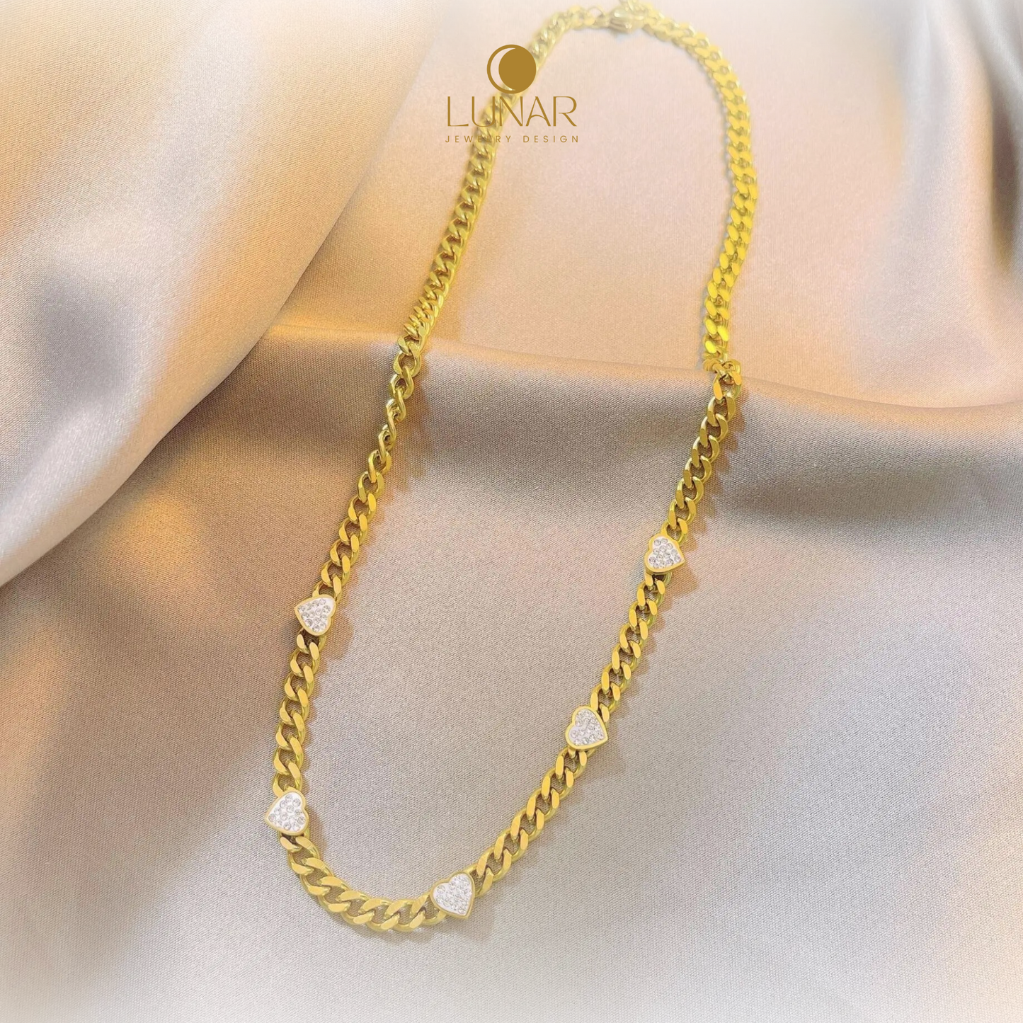 Lunar Heartbeat Chain Necklace