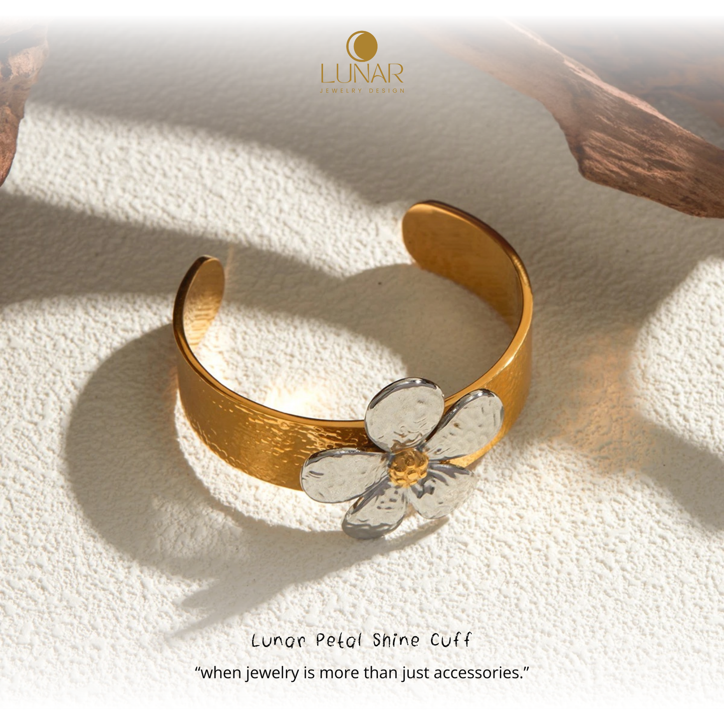 Lunar Petal Shine Cuff