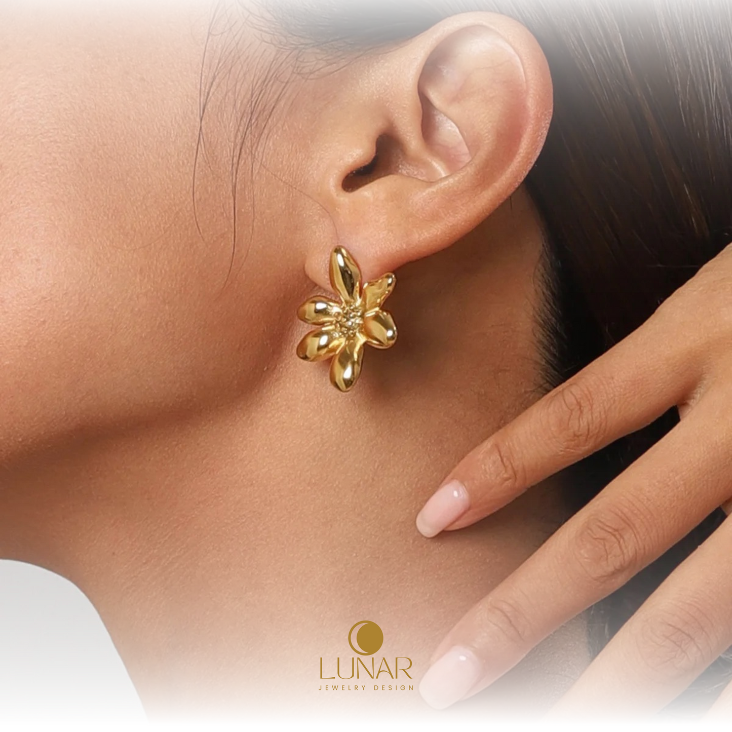 Lunar Golden Blossom Earrings