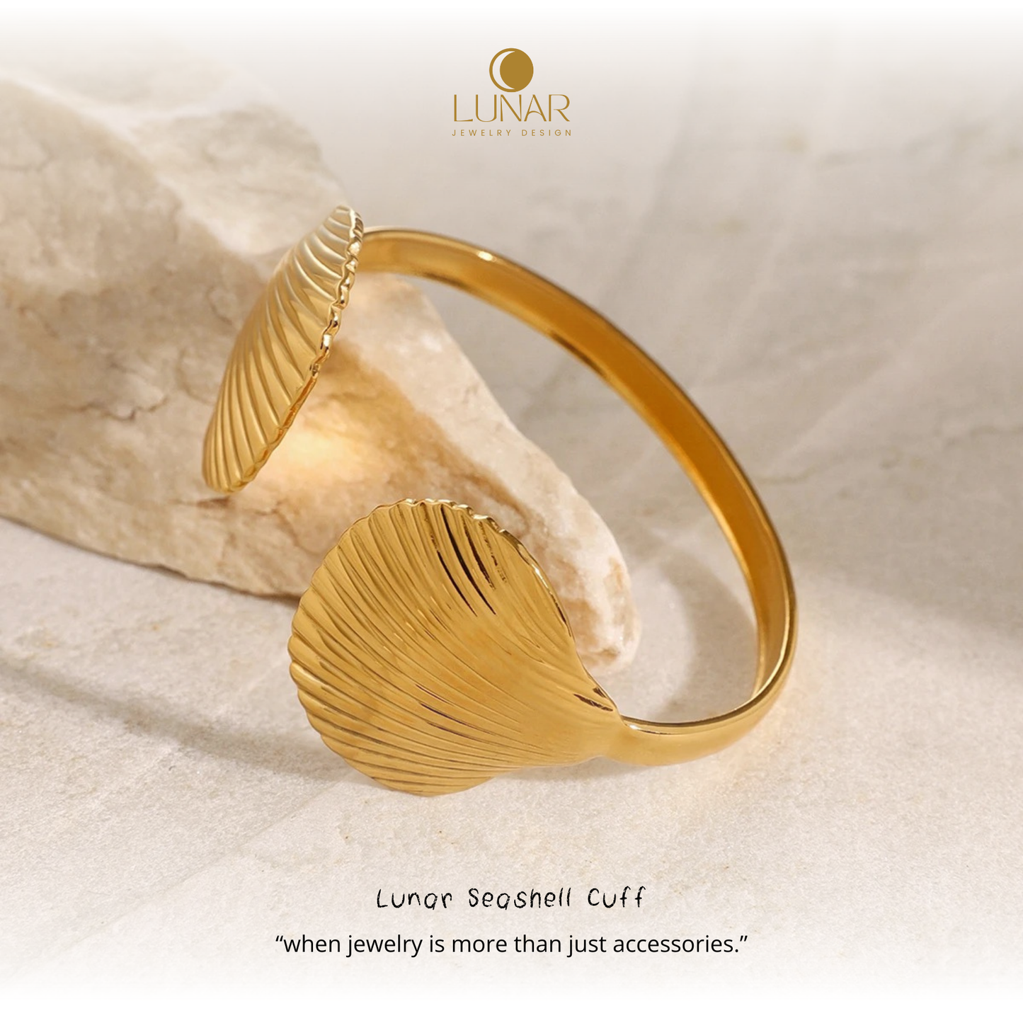 Lunar Seashell Cuff