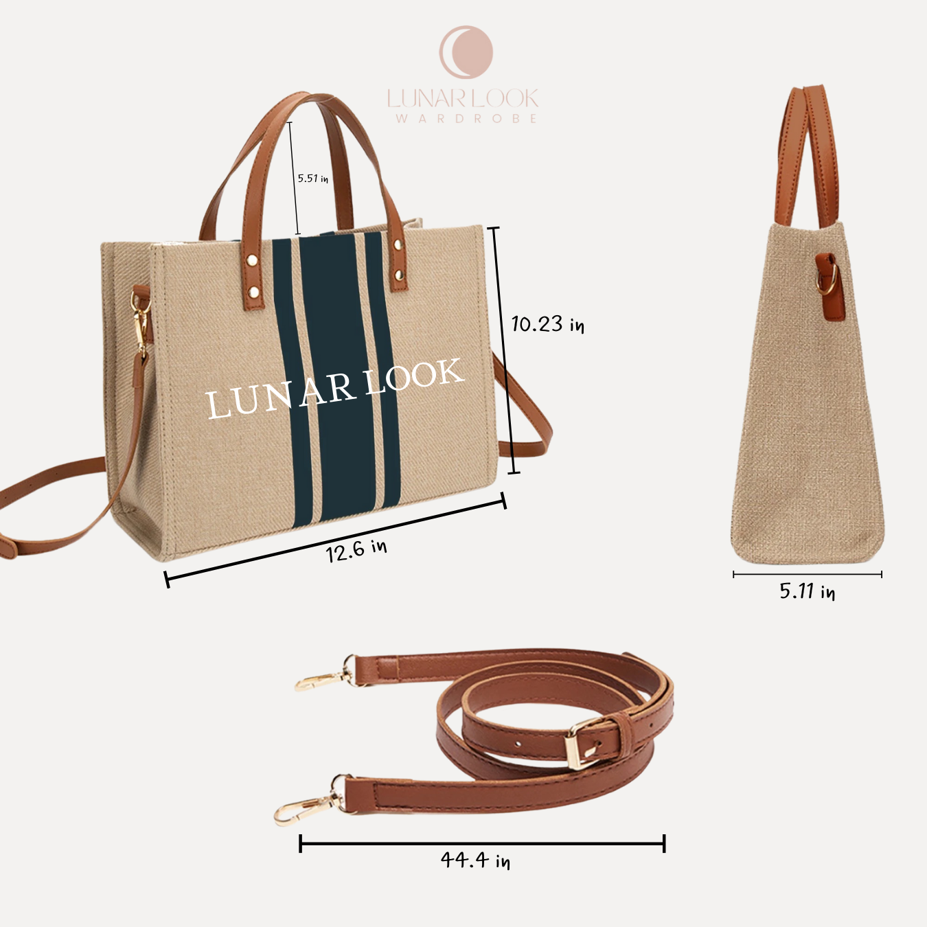 LunarLook Wardrobe Classic Striped Tote Bag