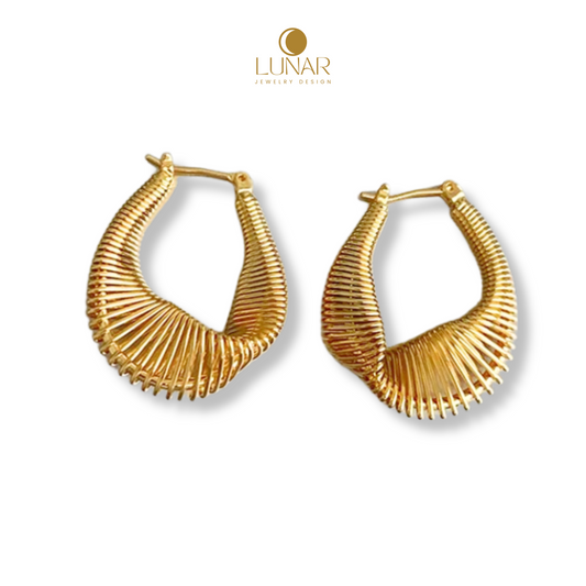 Lunar Golden Wave Hoops