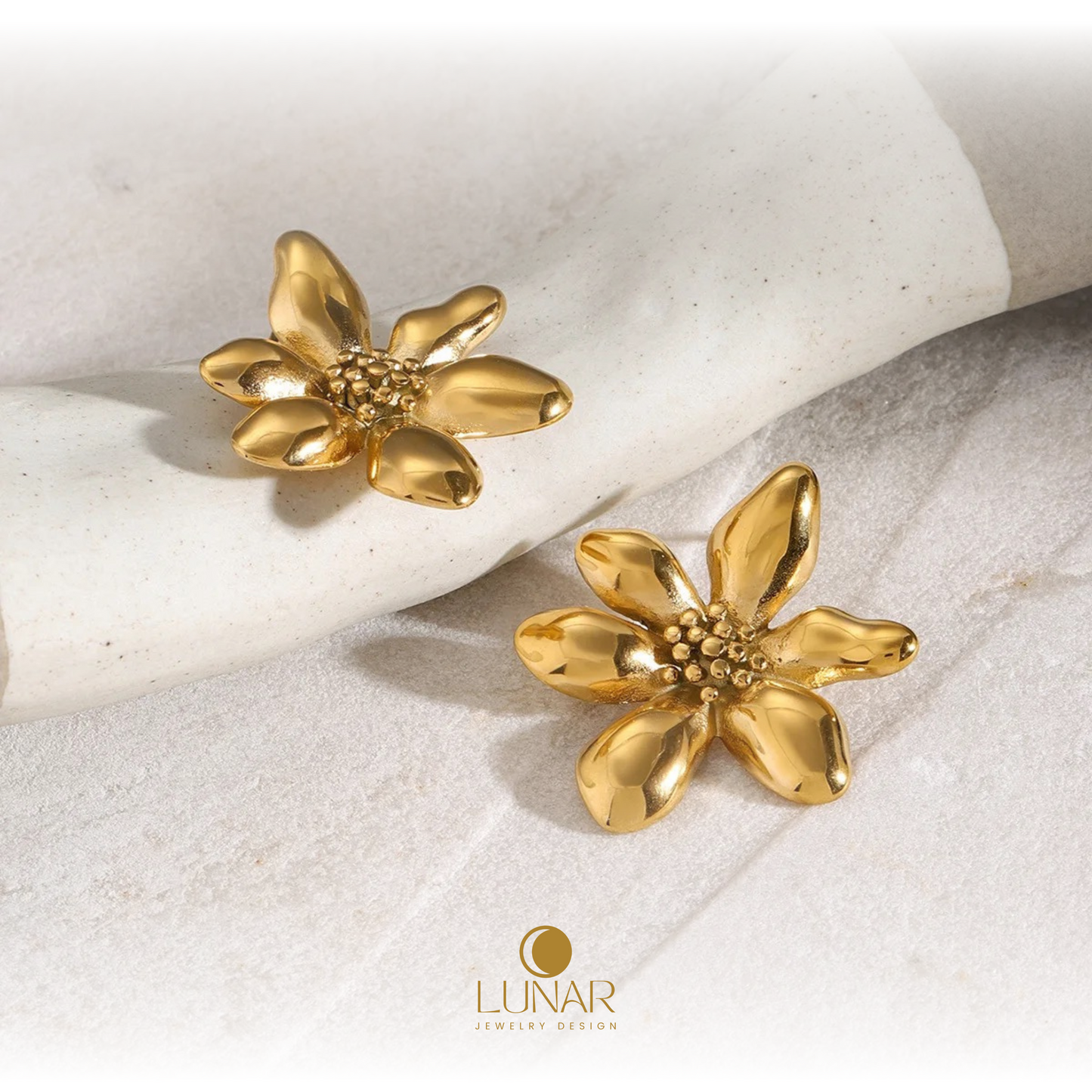 Lunar Golden Blossom Earrings