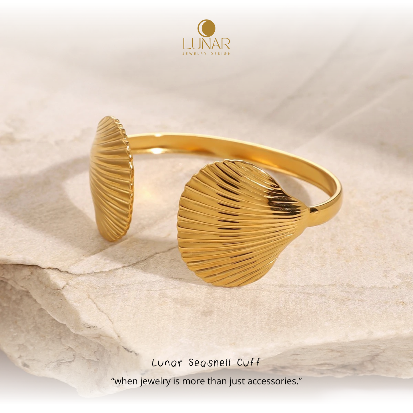 Lunar Seashell Cuff